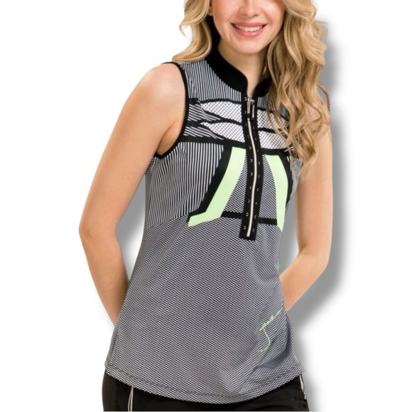 jamie sadock Tops - JAMIE SADOCK Women’s Starship Print Golf Shirt - XXL Jet